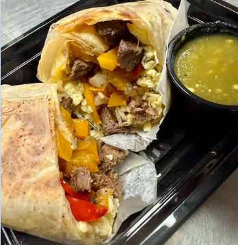 Steak Fajita Breakfast Wrap meal prep by Meal Preps 4 Fuel